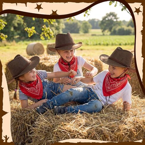 Xtinmee 24 Pcs Extra Thick Western Cowboy Hat Bulk for Kids Halloween Party in Kuwait