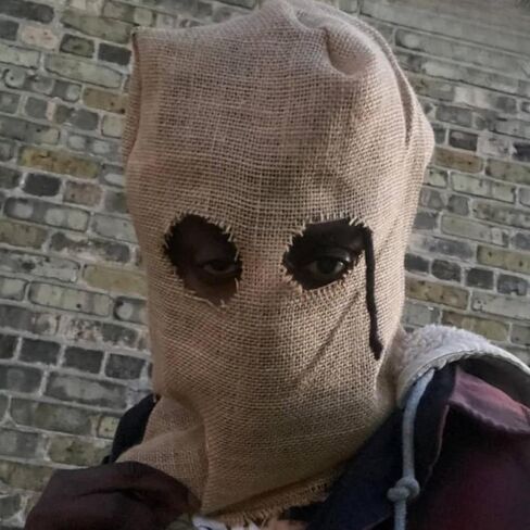Halloween Knit Sackcloth Robber Head Covering Party Holiday Winter Warm Hat Full-Head Hand-Knitted mask with Exposed in Saudi Arabia