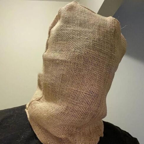 Halloween Knit Sackcloth Robber Head Covering Party Holiday Winter Warm Hat Full-Head Hand-Knitted mask with Exposed in Saudi Arabia