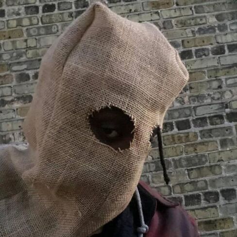 Halloween Knit Sackcloth Robber Head Covering Party Holiday Winter Warm Hat Full-Head Hand-Knitted mask with Exposed in Saudi Arabia