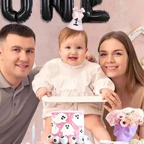 KOJIN Ghost 1st Birthday Hat-Cute Halloween Decoration For Baby,Spook One Birthday Crown in Kuwait