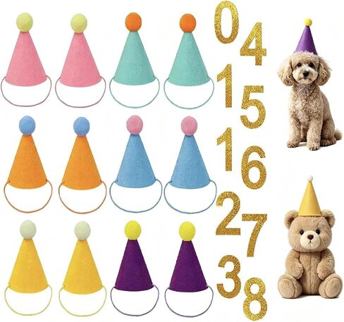 12 Pcs Mini Party Hats for Stuffed Animals Headwear,Birthday Hats for Pets in Kuwait