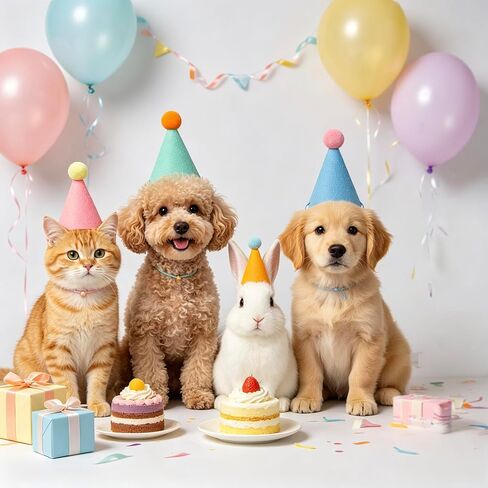 12 Pcs Mini Party Hats for Stuffed Animals Headwear,Birthday Hats for Pets in Kuwait