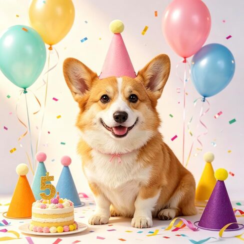 12 Pcs Mini Party Hats for Stuffed Animals Headwear,Birthday Hats for Pets in Kuwait