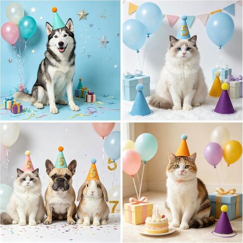 12 Pcs Mini Party Hats for Stuffed Animals Headwear,Birthday Hats for Pets in Kuwait