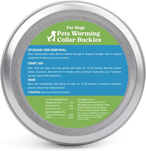 Natural Flea & Tick Dog Collar Tag with 4 Refills - Green in Kuwait