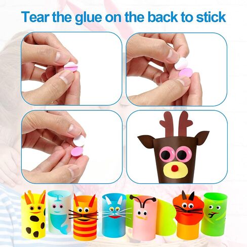 1580PCS Googly Eyes Self Adhesive, Colored Assorted Sizes for Crafts in Kuwait