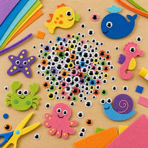 1580PCS Googly Eyes Self Adhesive, Colored Assorted Sizes for Crafts in Kuwait
