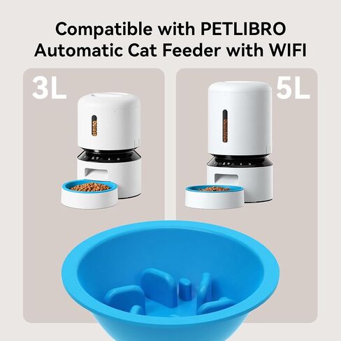 Slow Feeder Bowl for Cats & Small Dogs Compatible with PETLIBRO Automatic Cat Feeder 3L 5L with WiFi, Replacement for Stainless Steel Bowl in Kuwait