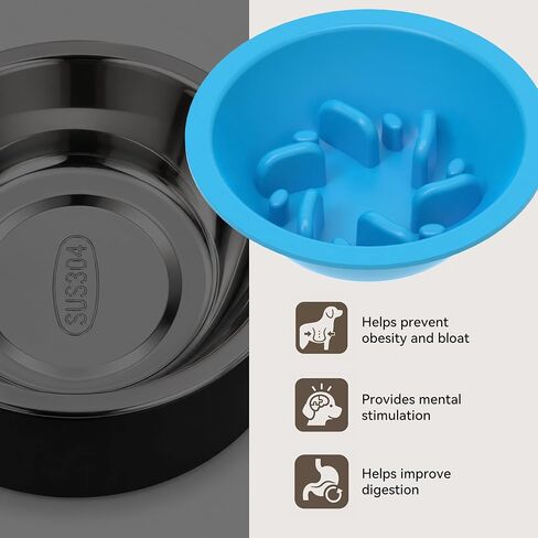 Slow Feeder Bowl for Cats & Small Dogs Compatible with PETLIBRO Automatic Cat Feeder 3L 5L with WiFi, Replacement for Stainless Steel Bowl in Kuwait