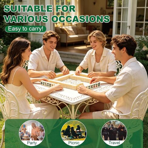 1.2" 166-Tile American Mahjong Tile Set - Complete Mahjong Game Set with Cute Mah Jongg Tiles for Beginners, Adults, Seniors, American Mahjong Tiles, Majiang Set & Mahjong Tiles Only in Kuwait