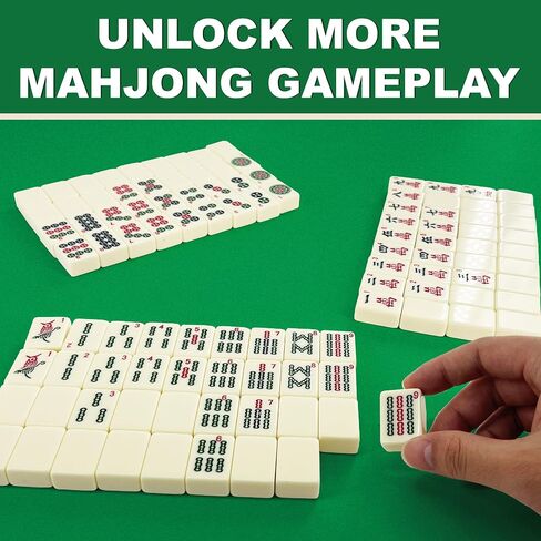 1.2" 166-Tile American Mahjong Tile Set - Complete Mahjong Game Set with Cute Mah Jongg Tiles for Beginners, Adults, Seniors, American Mahjong Tiles, Majiang Set & Mahjong Tiles Only in Kuwait