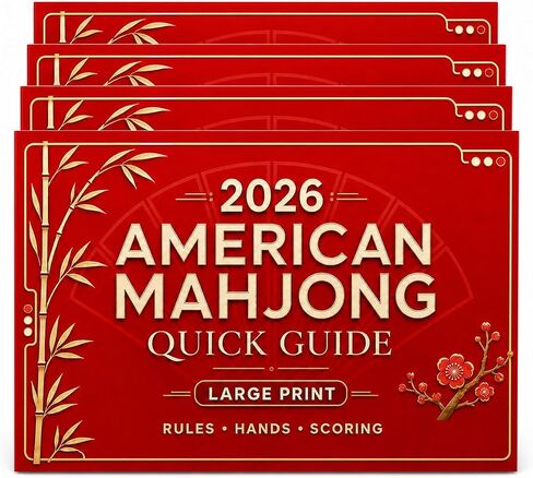 American Mahjong Score Cards 2026 – Large Print Reference Cards for Standard Hands, Easy-to-Read Rule Guide for Players, 4 Pack in Kuwait