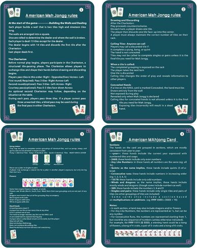 Mahjong Shuffler Cards with Rules Waterproof Tile Mixing Cards for Tiles in Kuwait