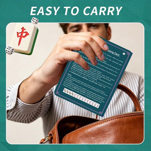 Mahjong Shuffler Cards with Rules Waterproof Tile Mixing Cards for Tiles in Kuwait