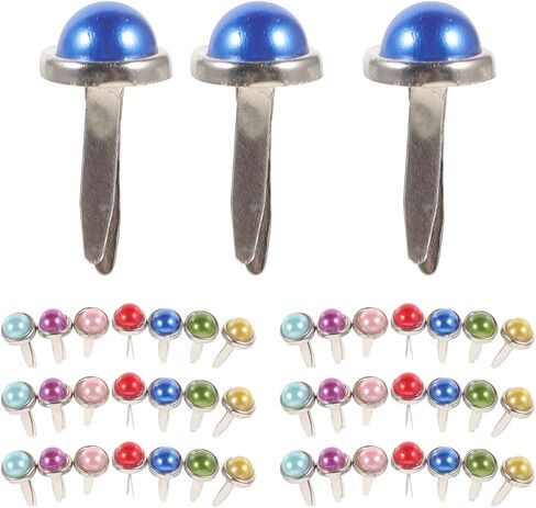 DIYEAH Pearl Mini Brads Mini Round Brads for Paper Crafts Scrapbooking Card Making Stamping DIY Projects Fasteners for Holding Photos Ribbons and Embellishments in Kuwait
