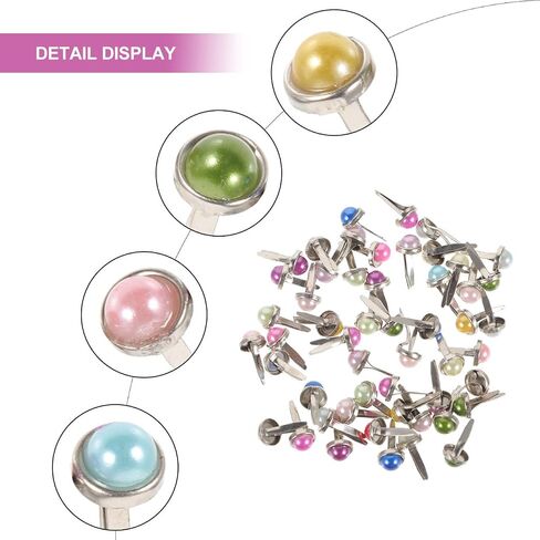 DIYEAH Pearl Mini Brads Mini Round Brads for Paper Crafts Scrapbooking Card Making Stamping DIY Projects Fasteners for Holding Photos Ribbons and Embellishments in Kuwait