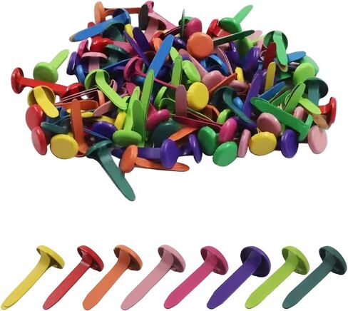Bonsicoky Paper Fasteners, Multi Color, 8x17mm, 100pcs in Kuwait