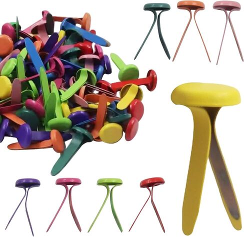 Bonsicoky Paper Fasteners, Multi Color, 8x17mm, 100pcs in Kuwait