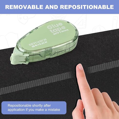 500 ft (167 yds) Extra-Long Refillable Glue Tape Set, 0.31 in Wide, 2 Preloaded Dispensers + 8 Extra Refills, Photo-Safe Acid-Free Scrapbook Tape for Scrapbooking, Crafts, Home & School in Kuwait