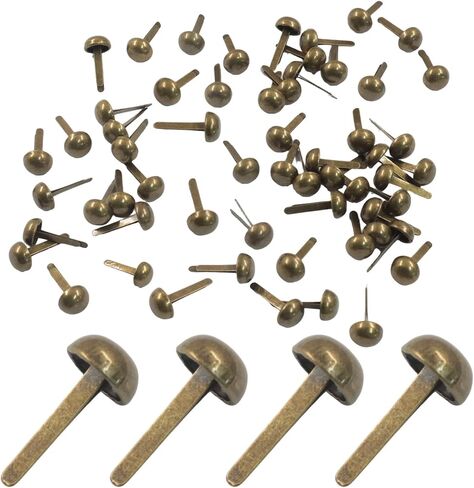 ZOCCVI 500 Pcs Brads Paper Fasteners, Iron Gold, Round Head in Saudi Arabia