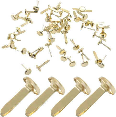 ZOCCVI 100 Pcs Brads Paper Fasteners, Iron, Black, Flat Head in Kuwait