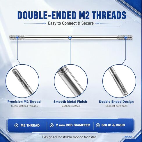 Hicarer 30 Pcs M2 Pushrod Connector Set 304 Stainless Steel, 6 Lengths in Kuwait