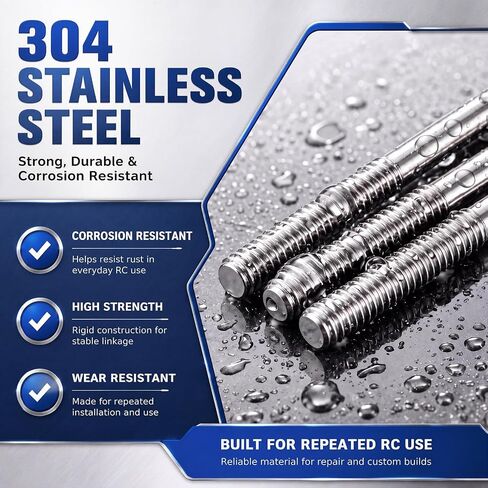 Hicarer 30 Pcs M2 Pushrod Connector Set 304 Stainless Steel, 6 Lengths in Kuwait