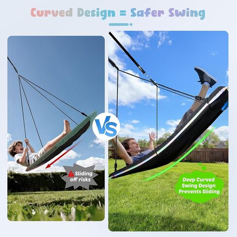 Trekassy 60" Skycurve Platform Tree Swing with LED Light for Kids & Adults in Kuwait