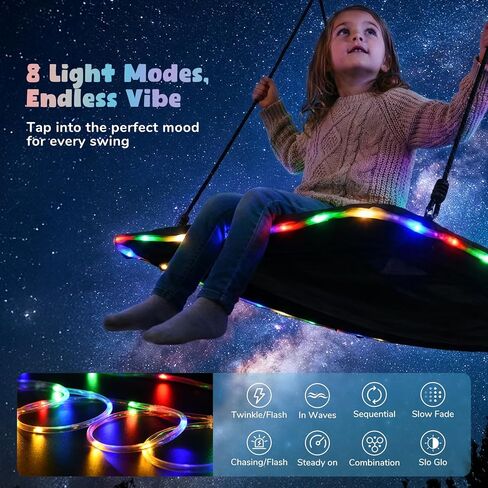 Trekassy 60" Skycurve Platform Tree Swing with LED Light for Kids & Adults in Kuwait
