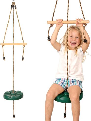 Disc Swing for Kids Swing Set with Monkey Bars Green in Kuwait