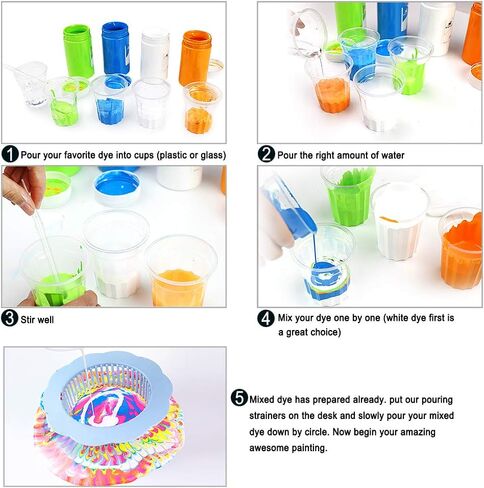 5P Acrylic Pouring Strainers Fluid Art Tools DIY Abstract Pour Painting in Saudi Arabia