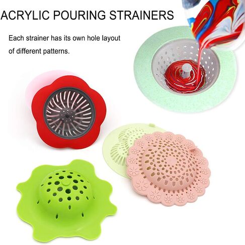 5P Acrylic Pouring Strainers Fluid Art Tools DIY Abstract Pour Painting in Saudi Arabia