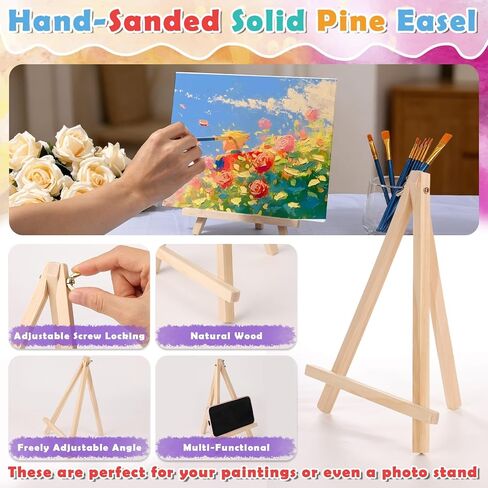 Flasoo 6 Pack 8x10 Canvas Painting Kit, 75 PCS Sip and Paint Kit, Paint and Sip Kit for Adults with Acrylic Paint, 32 Brushes, Palettes, Aprons, Tablecloth, Folding Cups for Paint Night, Gift in Kuwait