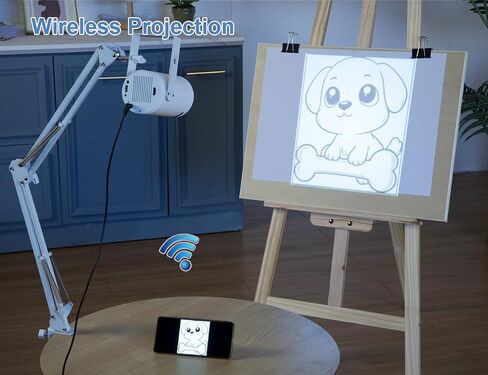 Art Projector for Tracing Drawing Painting,Wireless Projection for Desktop Wall Canva Drawing, Only Compatible with Iphone Ipad Airplay, USB&HDMI input, Arts&Crafts tracing Tool for Kids and Beginners in Saudi Arabia