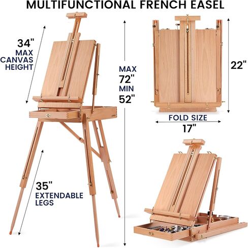 196Pcs Deluxe Artist Painting Set with French Easel, 48 Colors Acrylic & Oil Paints, 24 Colors Watercolor Paints, Art Paint Supplies for Artists, Beginner & Adults in Kuwait