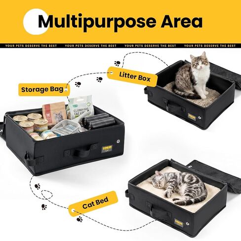 Conlun Portable Cat Litter Box for Travel, Foldable Leak-Proof in Kuwait