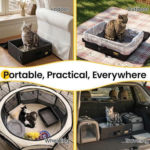 Conlun Portable Cat Litter Box for Travel, Foldable Leak-Proof in Kuwait