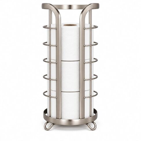 BROOKSTONE, Stylish Toilet Paper Holder, Freestanding Bathroom Tissue Organizer, Minimalistic Storage Solution, Modern Trending Design [Holds MEGA Rolls] in Kuwait