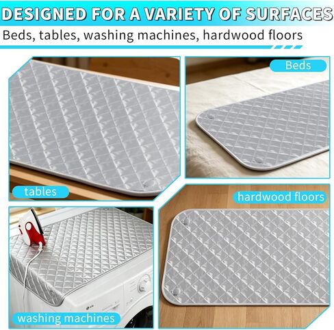 Ninsula 17.7″ × 33.5″ Ironing Mat, Ironing Pad for Table with Magnetic Edges, Foldable Ironing Mat Pad for for Small Apartments, Dorm Rooms, and RVs in Kuwait