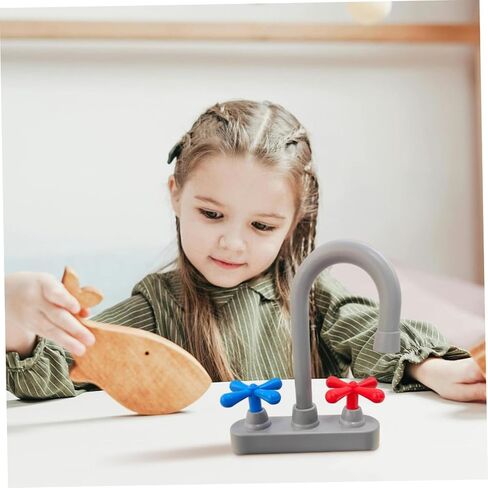 Toy Sink Accessories Simulation Plastic Kitchen Faucet Play Sink Model for Home & Outdoor Preschool Role-Playing Games, Kitchen Toy, Play in Kuwait