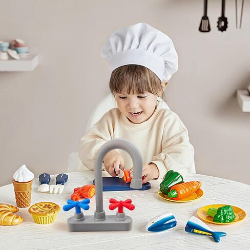 Toy Sink Accessories Simulation Plastic Kitchen Faucet Play Sink Model for Home & Outdoor Preschool Role-Playing Games, Kitchen Toy, Play in Kuwait