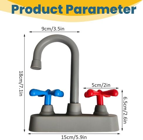 Toy Sink Accessories Simulation Plastic Kitchen Faucet Play Sink Model for Home & Outdoor Preschool Role-Playing Games, Kitchen Toy, Play in Kuwait