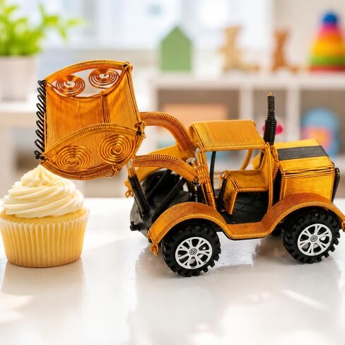 Wire-Crafted Wheel Loader with Rotating Wheels Shiny Finish Anodized Aluminum Wire Loader Toy Collectible for Shelf in Saudi Arabia