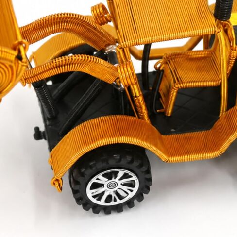 Wire-Crafted Wheel Loader with Rotating Wheels Shiny Finish Anodized Aluminum Wire Loader Toy Collectible for Shelf in Saudi Arabia