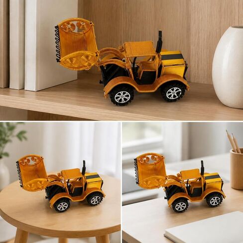 Wire-Crafted Wheel Loader with Rotating Wheels Shiny Finish Anodized Aluminum Wire Loader Toy Collectible for Shelf in Saudi Arabia