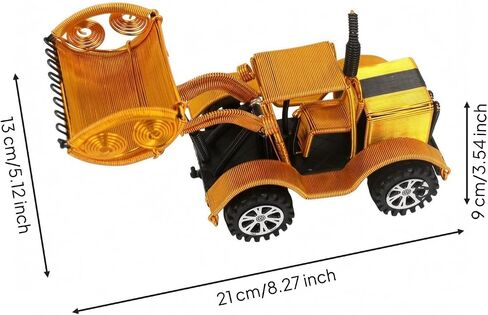 Wire-Crafted Wheel Loader with Rotating Wheels Shiny Finish Anodized Aluminum Wire Loader Toy Collectible for Kids in Kuwait