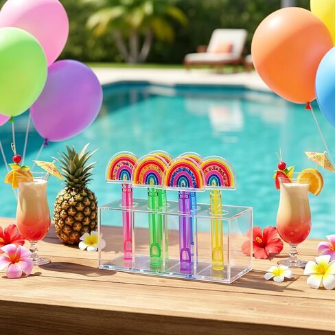 24 Pcs Rainbow Shaker Bubble Wands, Party Favors, Goodie Bag Fillers in Kuwait