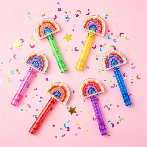 24 Pcs Rainbow Shaker Bubble Wands, Party Favors, Goodie Bag Fillers in Kuwait