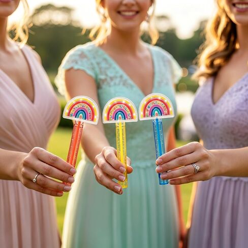 24 Pcs Rainbow Shaker Bubble Wands, Party Favors, Goodie Bag Fillers in Kuwait